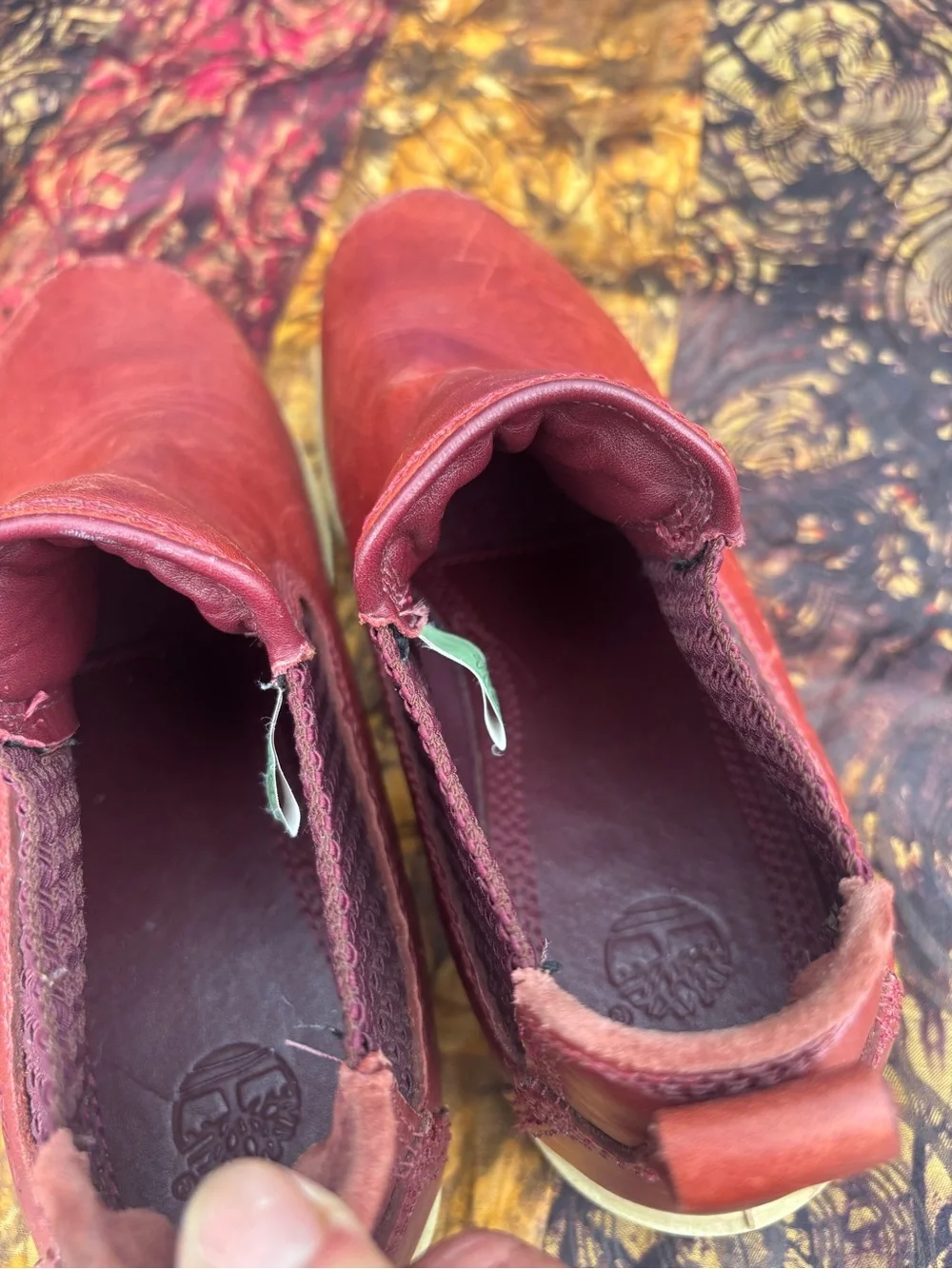 Timberland Men's Slip-On Leather Chelsea Boots - Red/rust size8.5